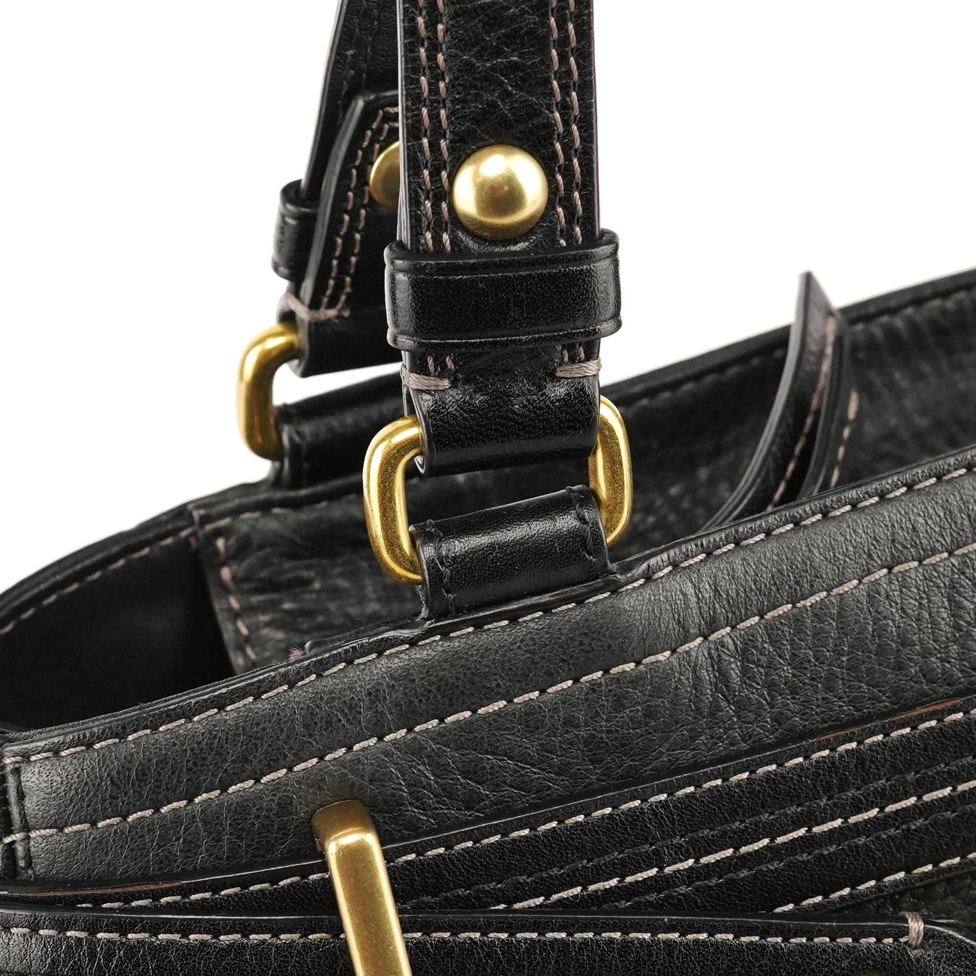 Coach F12178 Black Leather Hamptons Tote Bag