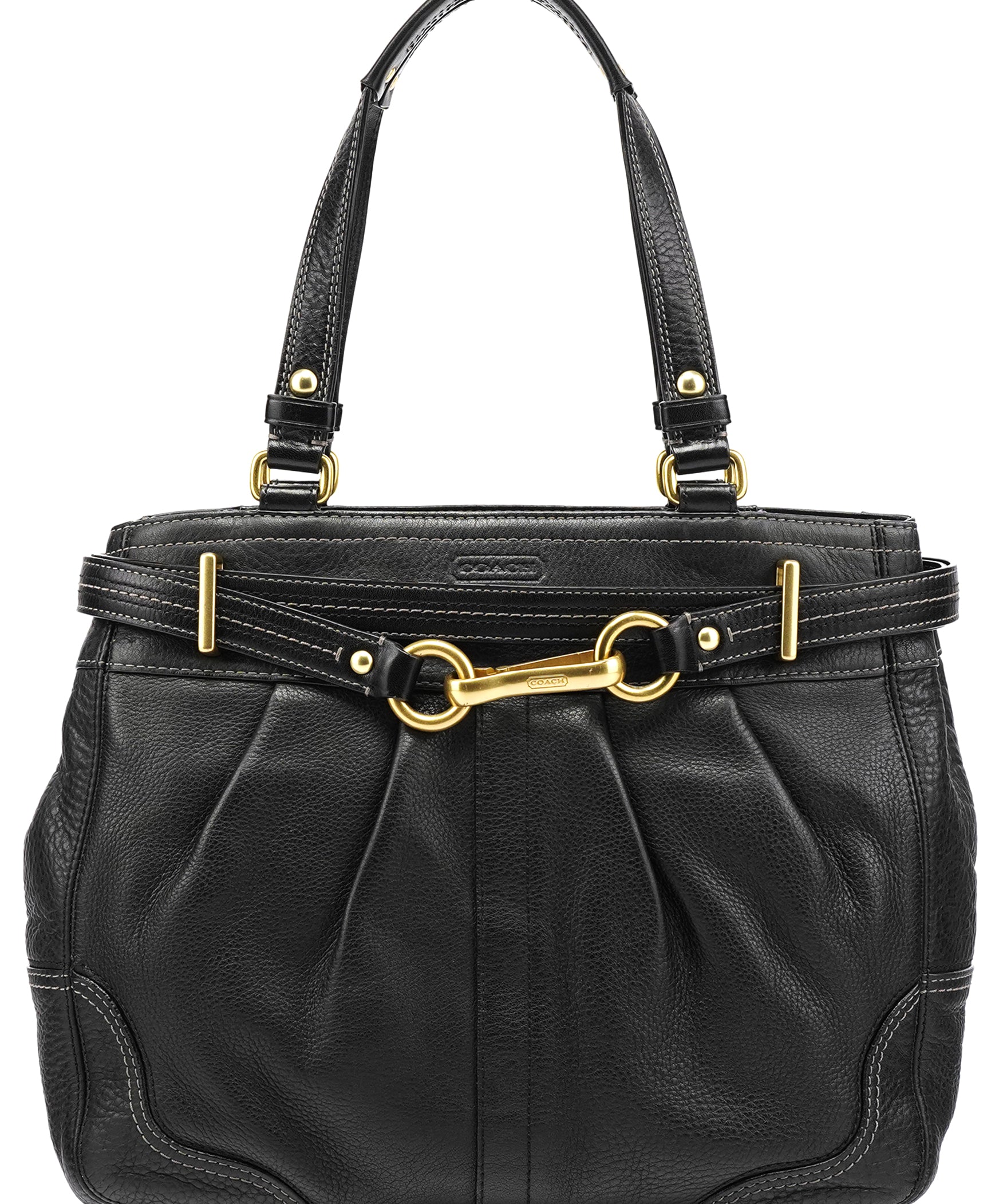Coach F12178 Black Leather Hamptons Tote Bag