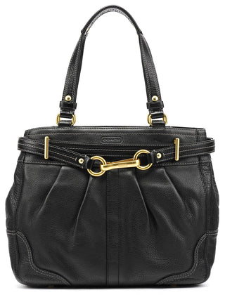 Coach F12178 Black Leather Hamptons Tote Bag