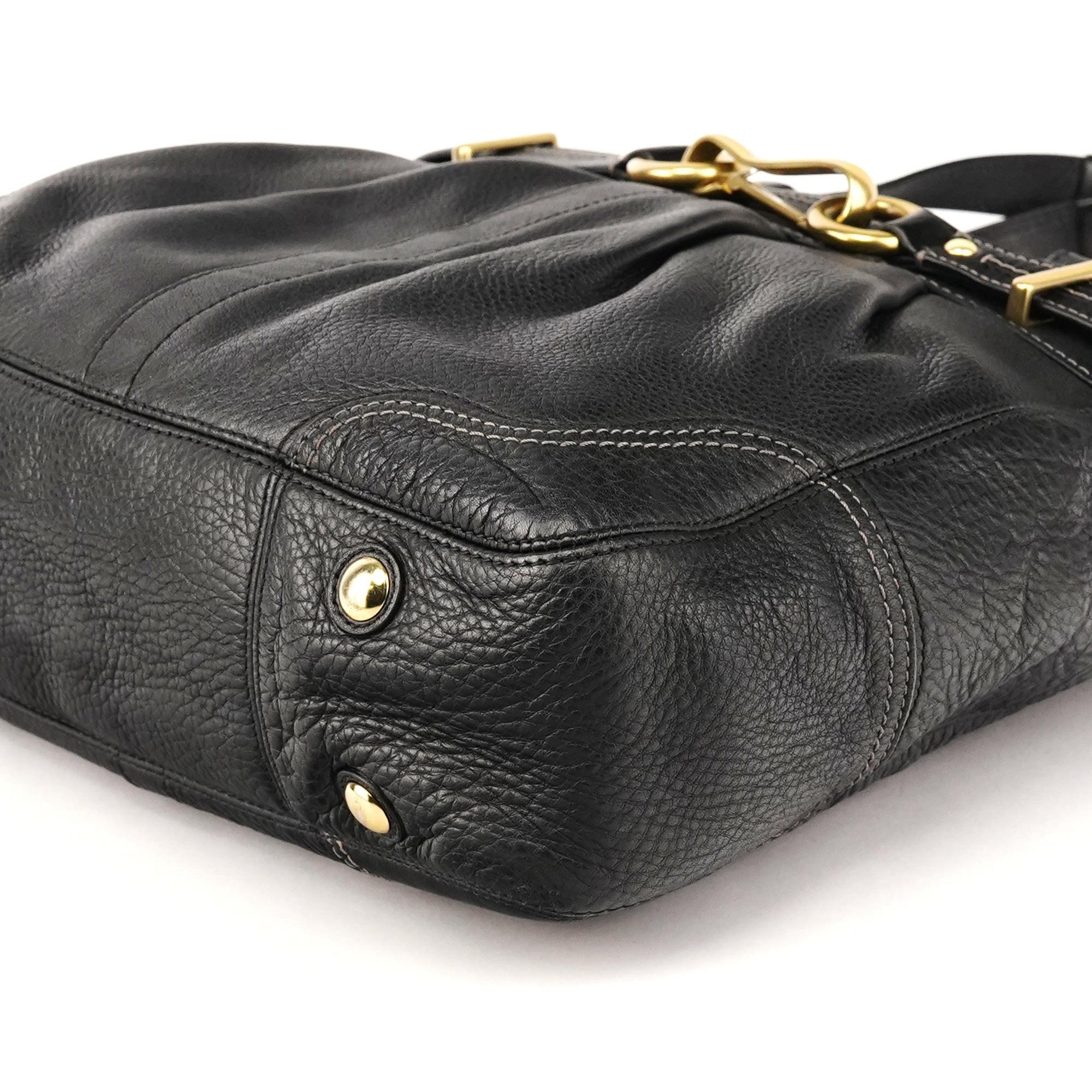 Coach F12178 Black Leather Hamptons Tote Bag