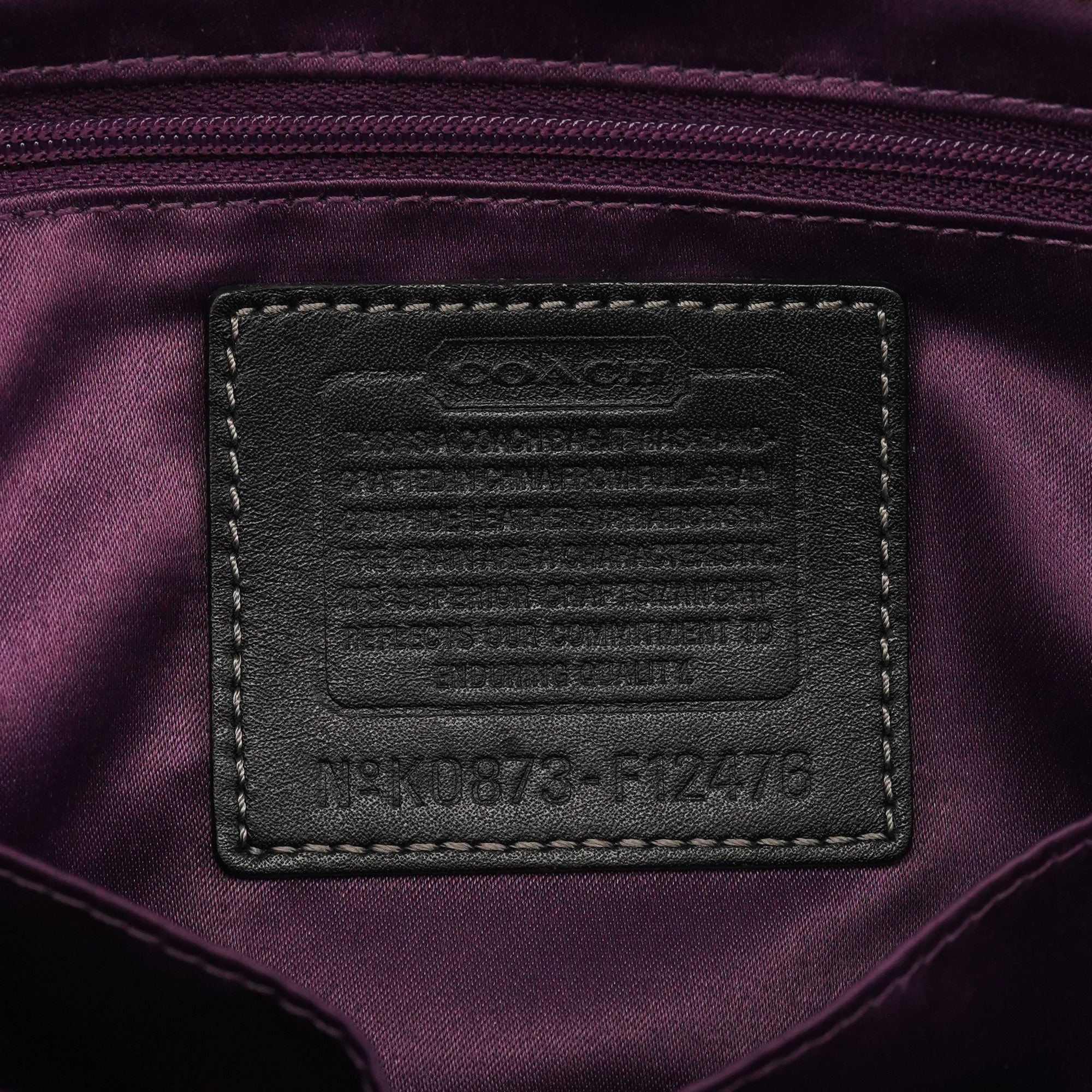 Coach F12178 Black Leather Hamptons Tote Bag