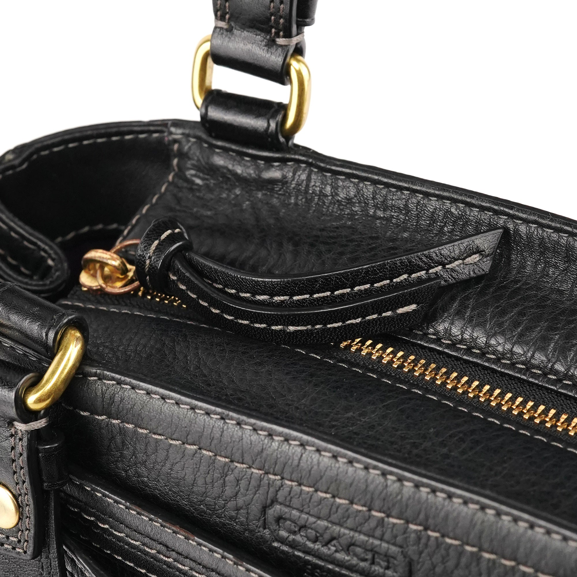 Coach F12178 Black Leather Hamptons Tote Bag