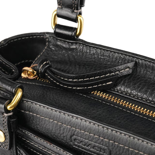 Coach F12178 Black Leather Hamptons Tote Bag