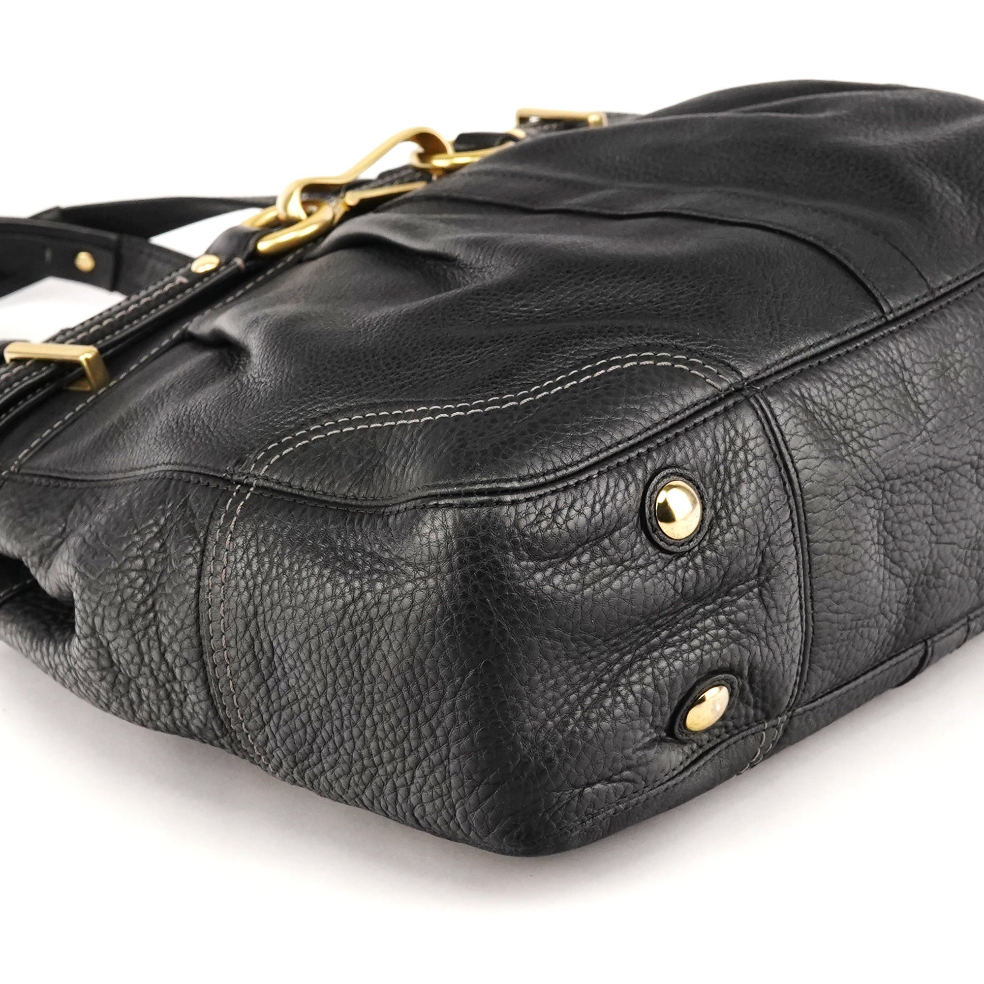 Coach F12178 Black Leather Hamptons Tote Bag