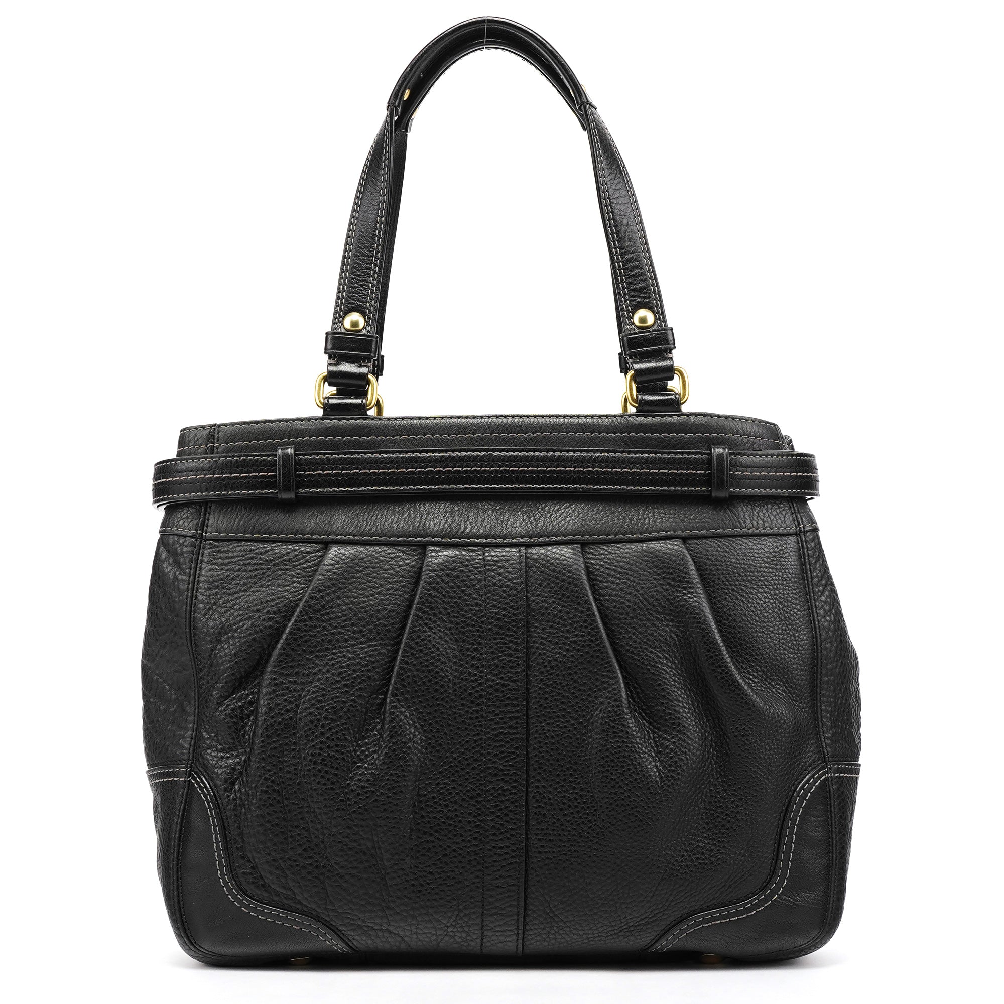 Coach F12178 Black Leather Hamptons Tote Bag