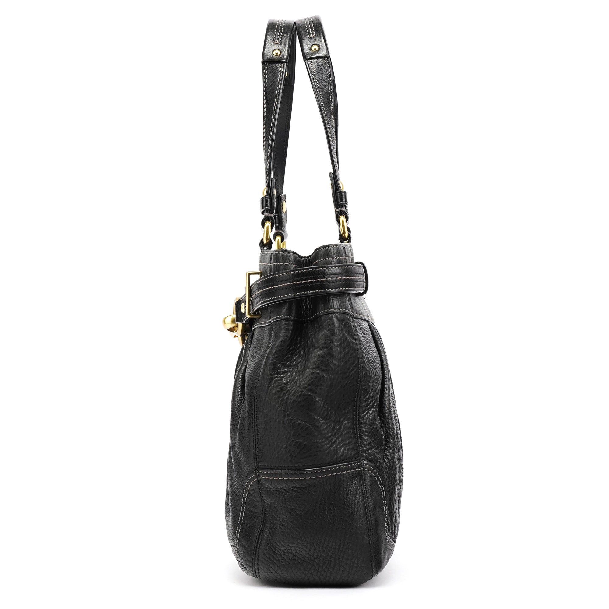 Coach F12178 Black Leather Hamptons Tote Bag