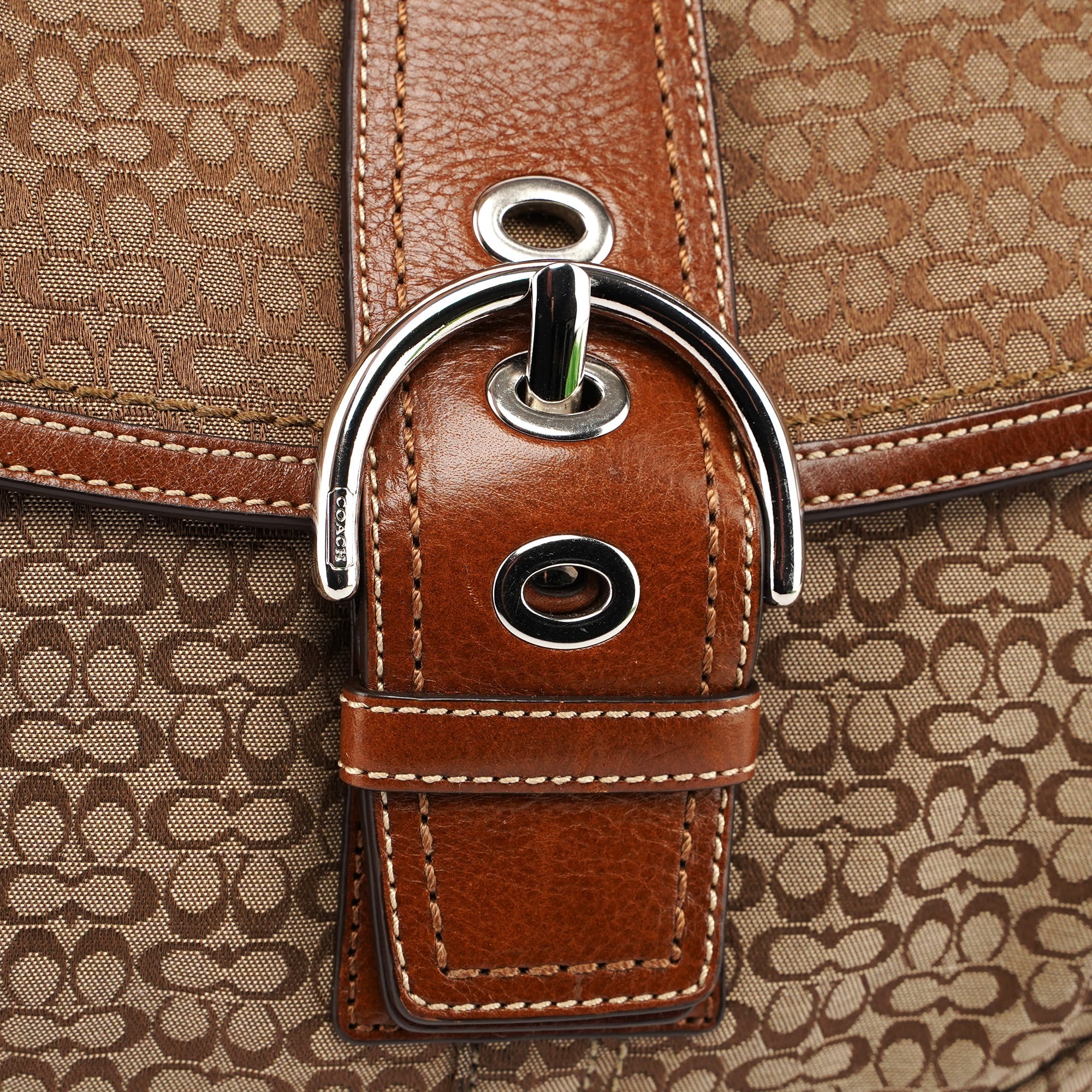 Coach F12309 Beige Signature C Soho Shoulder Bag