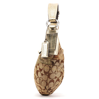 Coach F12315 Beige Gold Signature Patchwork Hobo Bag