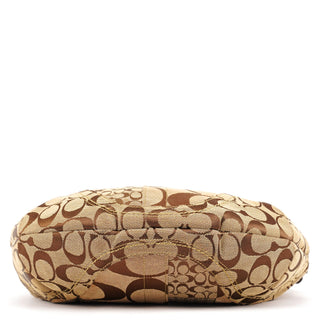 Coach F12315 Beige Gold Signature Patchwork Hobo Bag