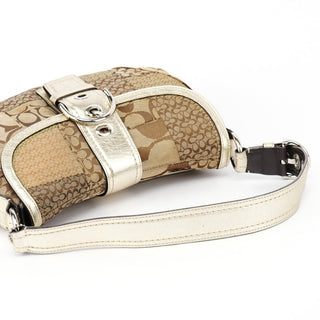 Coach F12316 Beige Gold Patchwork Soho Shoulder Bag