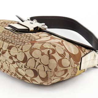 Coach F12316 Beige Gold Patchwork Soho Shoulder Bag