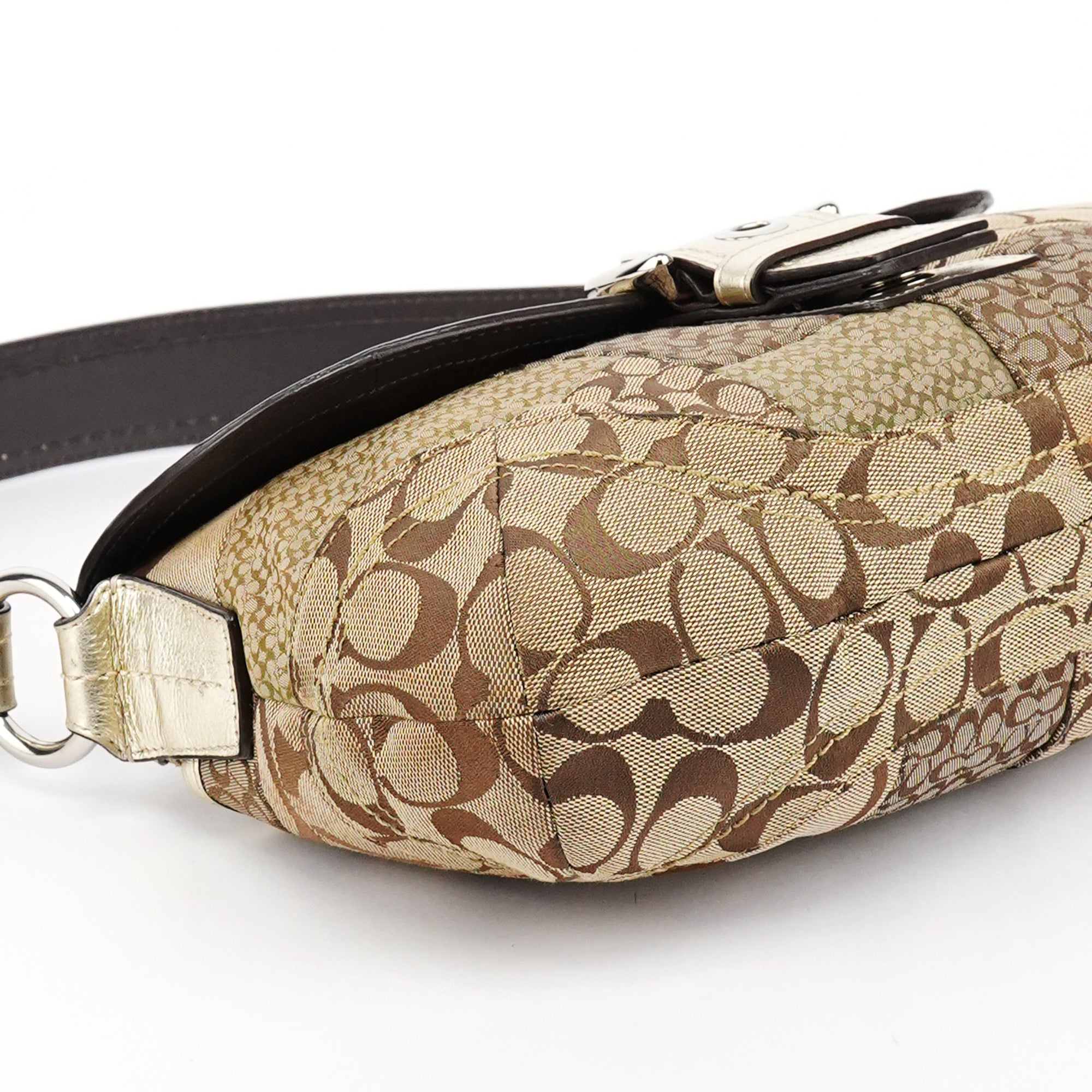 Coach F12316 Patchwork Soho Schultertasche in Beige und Gold