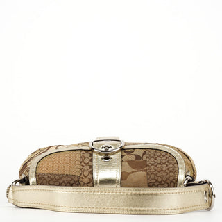 Coach F12316 Beige Gold Patchwork Soho Shoulder Bag
