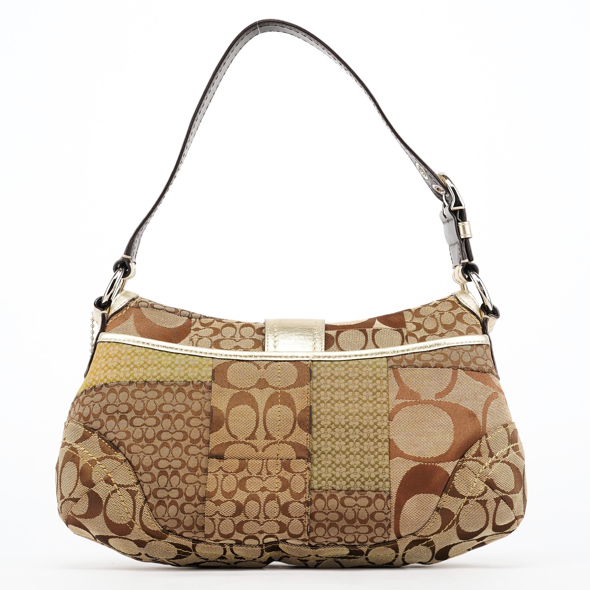 Coach F12316 Patchwork Soho Schultertasche in Beige und Gold