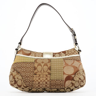 Coach F12316 Beige Gold Patchwork Soho Shoulder Bag