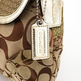 Coach F12316 Beige Gold Patchwork Soho Shoulder Bag