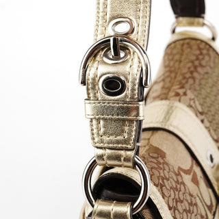 Coach F12316 Beige Gold Patchwork Soho Shoulder Bag