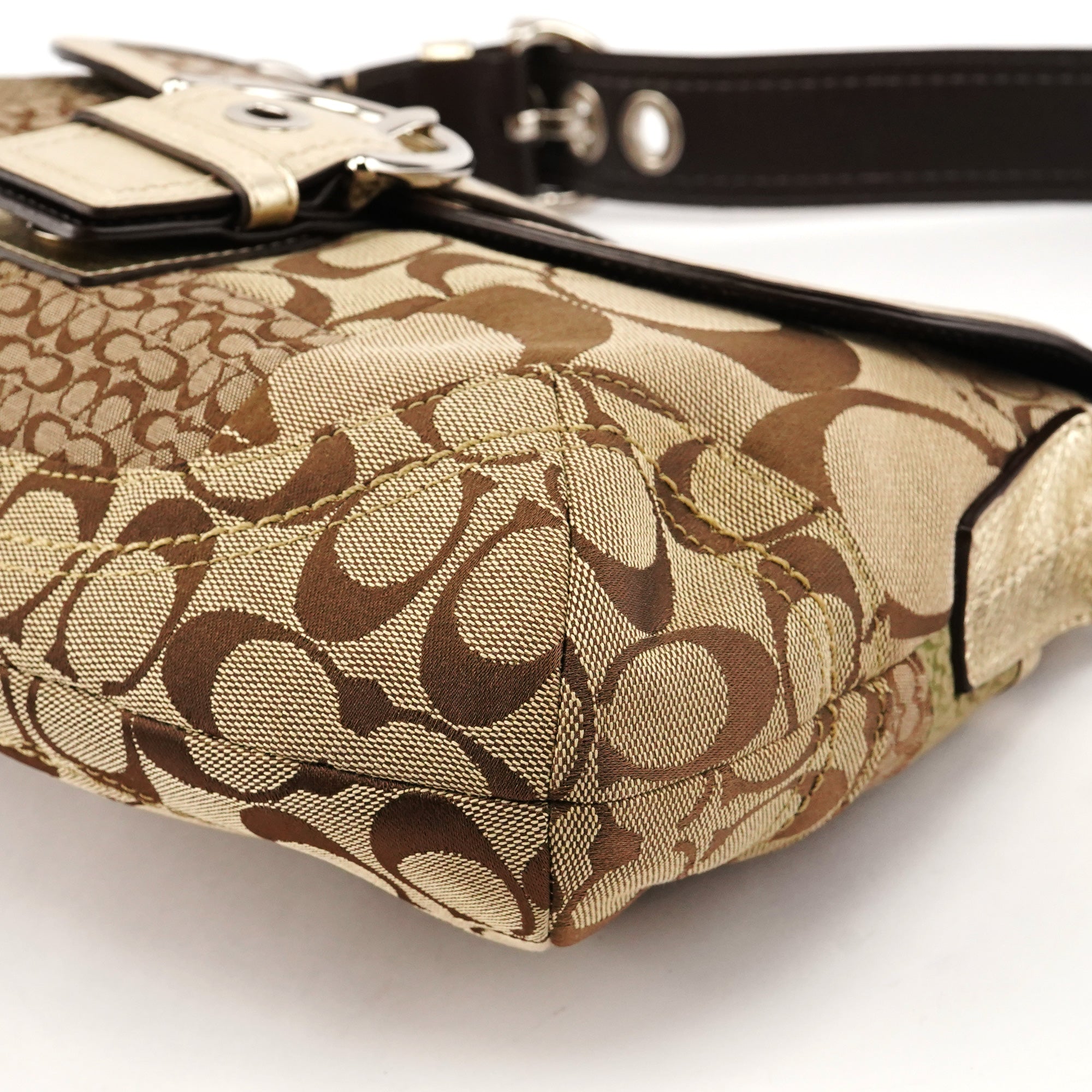 Coach F12316 Beige Gold Patchwork Soho Shoulder Bag