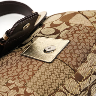 Coach F12316 Beige Gold Patchwork Soho Shoulder Bag