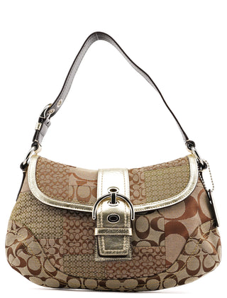 Coach F12316 Beige Gold Patchwork Soho Shoulder Bag