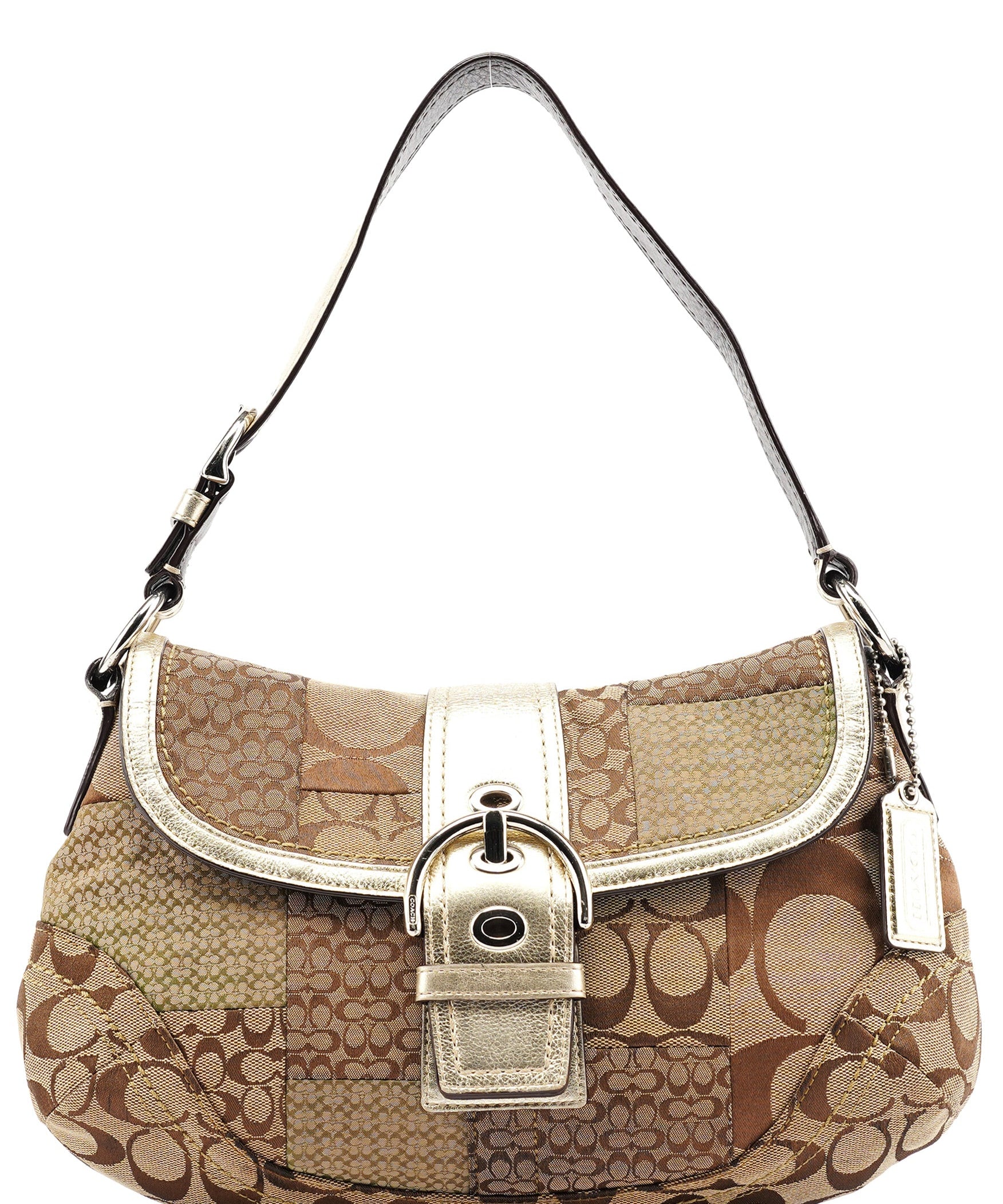 Coach F12316 Beige Patchwork Soho Shoulder Bag
