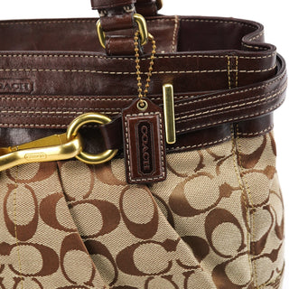 Coach F12467 Beige Brown Hamptons Tote Bag