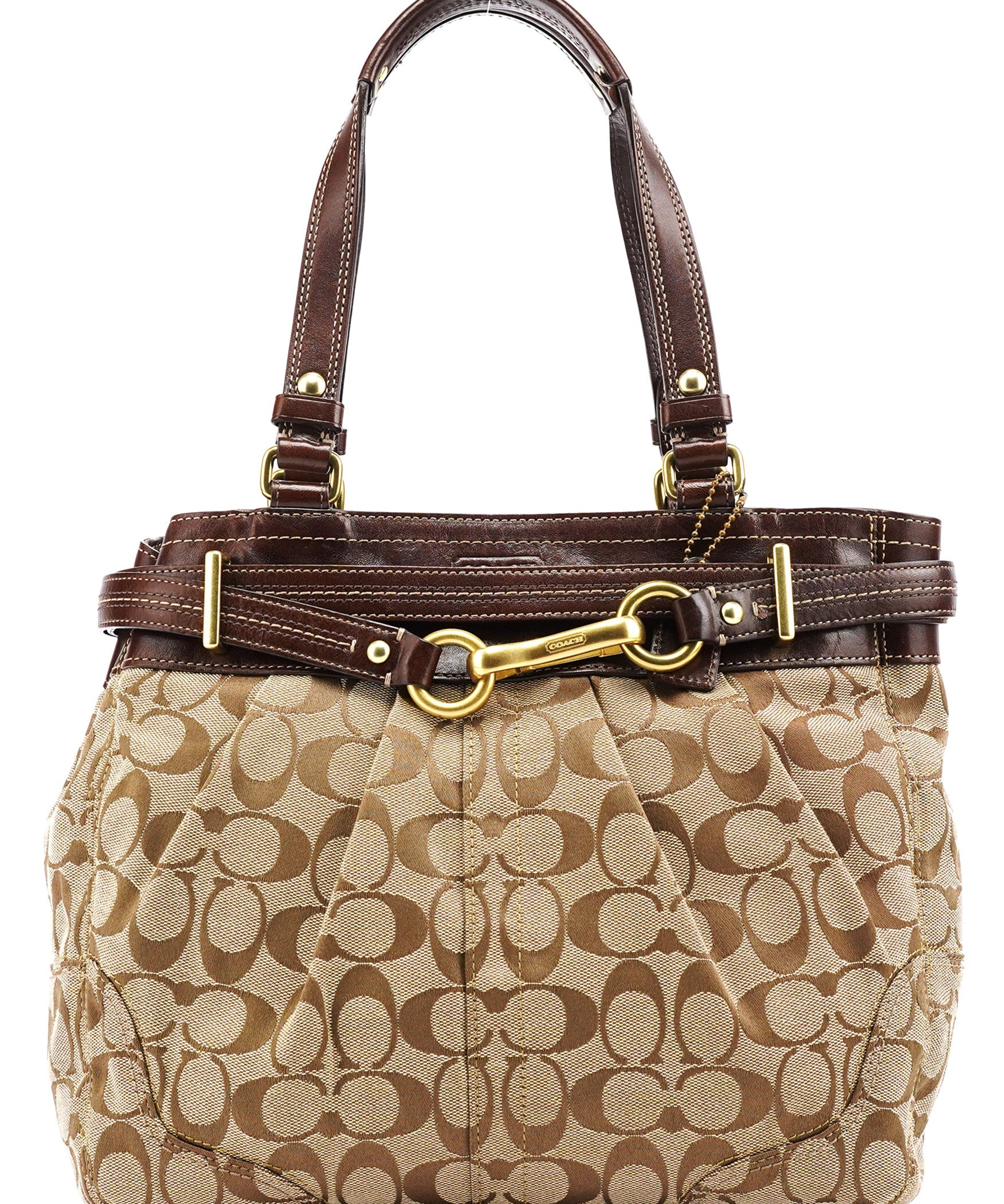 Coach F12467 Beige Brown Hamptons Tote Bag