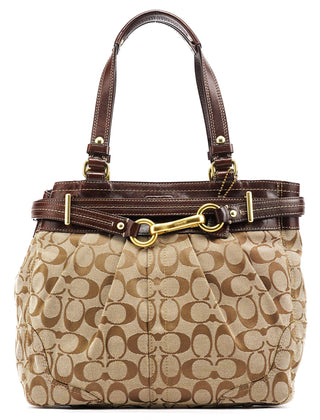 Coach F12467 Beige Brown Hamptons Tote Bag