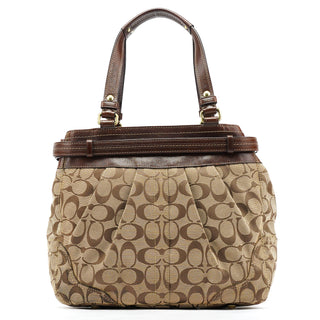 Coach F12467 Beige Brown Hamptons Tote Bag