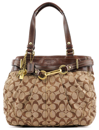 Coach F12467 Beige Brown Hamptons Tote Bag