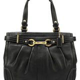 Coach F12476 Black Pebbled Leather Hamptons Tote Bag