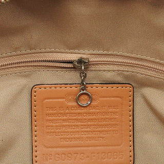 Coach F13065 Beige Brown Signature Hamptons Tote Bag