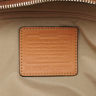 Coach F13065 Beige Brown Signature Hamptons Tote Bag
