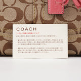 Coach F13065 Beige Pink Signature Hamptons Tote Bag