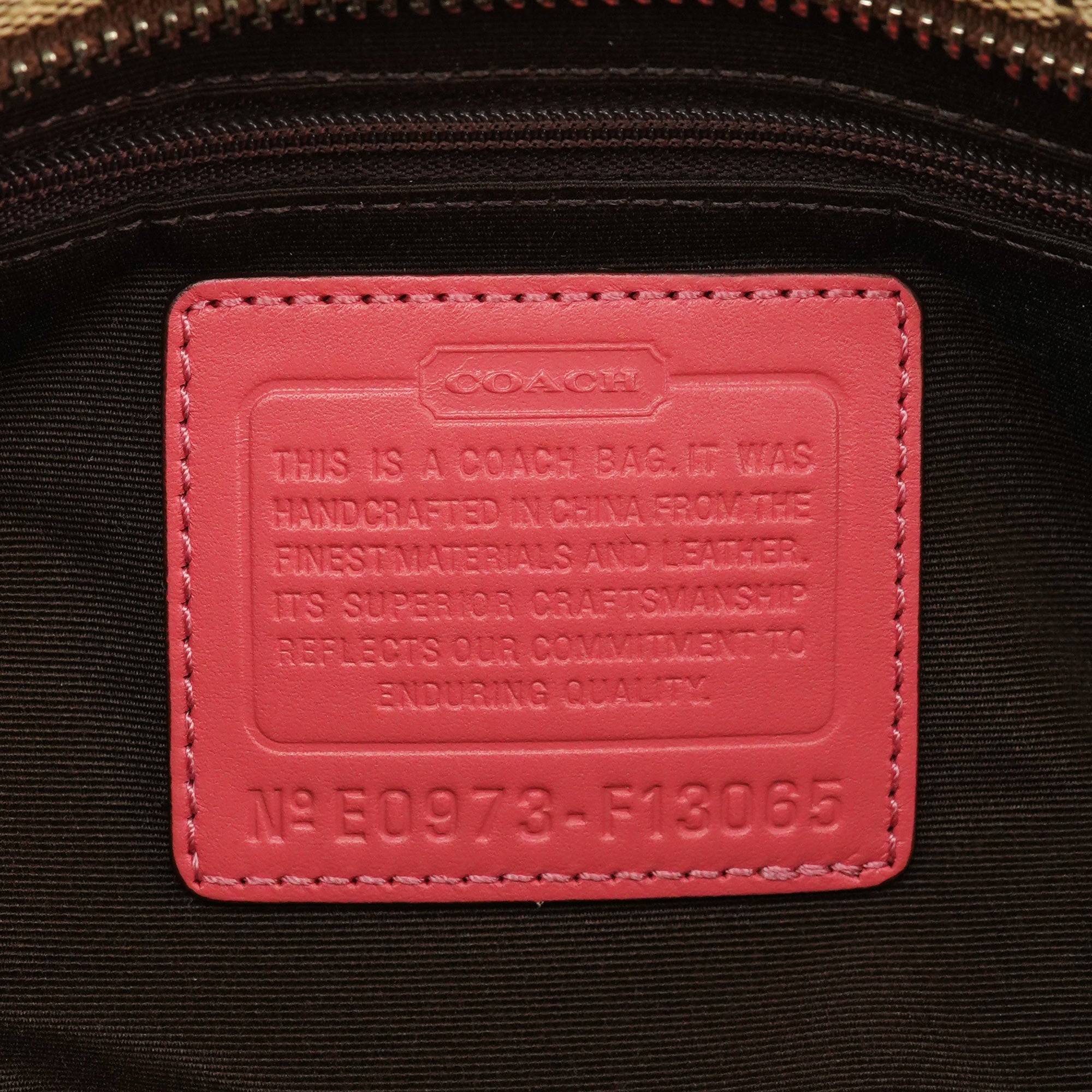Coach F13065 Beige Pink Signature Hamptons Tote Bag