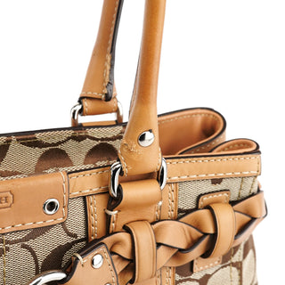 Coach F13065 Beige Signature Hampton Tote Bag