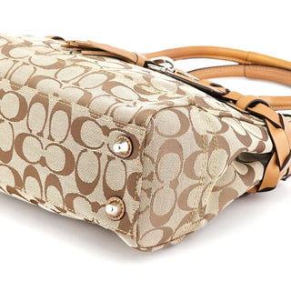 Coach F13065 Beige Signature Hampton Tote Bag