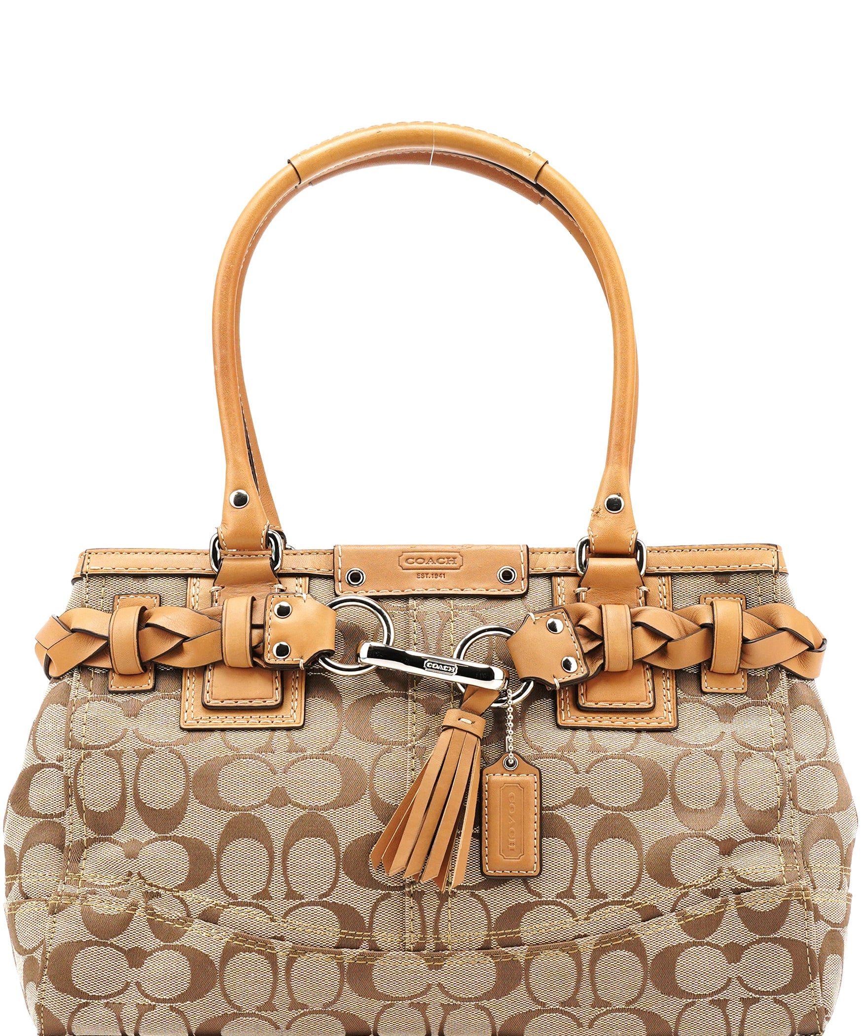 Coach F13065 Beige Signature Hampton Tote Bag