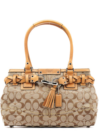 Coach F13065 Beige Signature Hampton Tote Bag