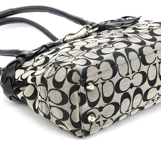 Coach F13065 Grey Black Signature Hamptons Tote Bag