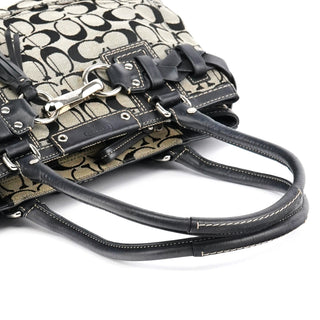 Coach F13065 Grey Black Signature Hamptons Tote Bag