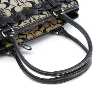 Coach F13065 Grey Black Signature Hamptons Tote Bag