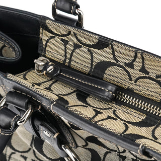 Coach F13065 Grey Black Signature Hamptons Tote Bag