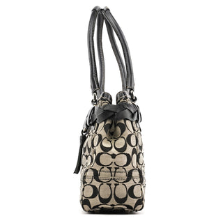 Coach F13065 Grey Black Signature Hamptons Tote Bag