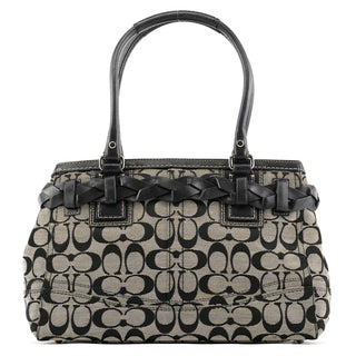 Coach F13065 Grey Black Signature Hamptons Tote Bag