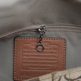 Coach F13066 Beige Signature Turnlock 2-Way Shoulder Bag