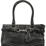 Coach F13084 Black Pebbled Leather Hamptons Tote Bag