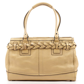 Coach F13087 Beige Pebbled Leather Hamptons Tote Bag