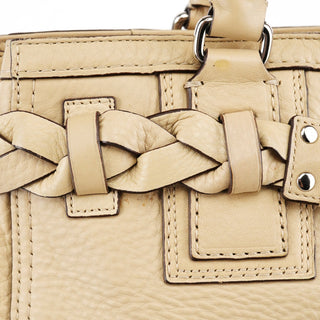 Coach F13087 Beige Pebbled Leather Hamptons Tote Bag