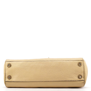Coach F13087 Beige Pebbled Leather Hamptons Tote Bag